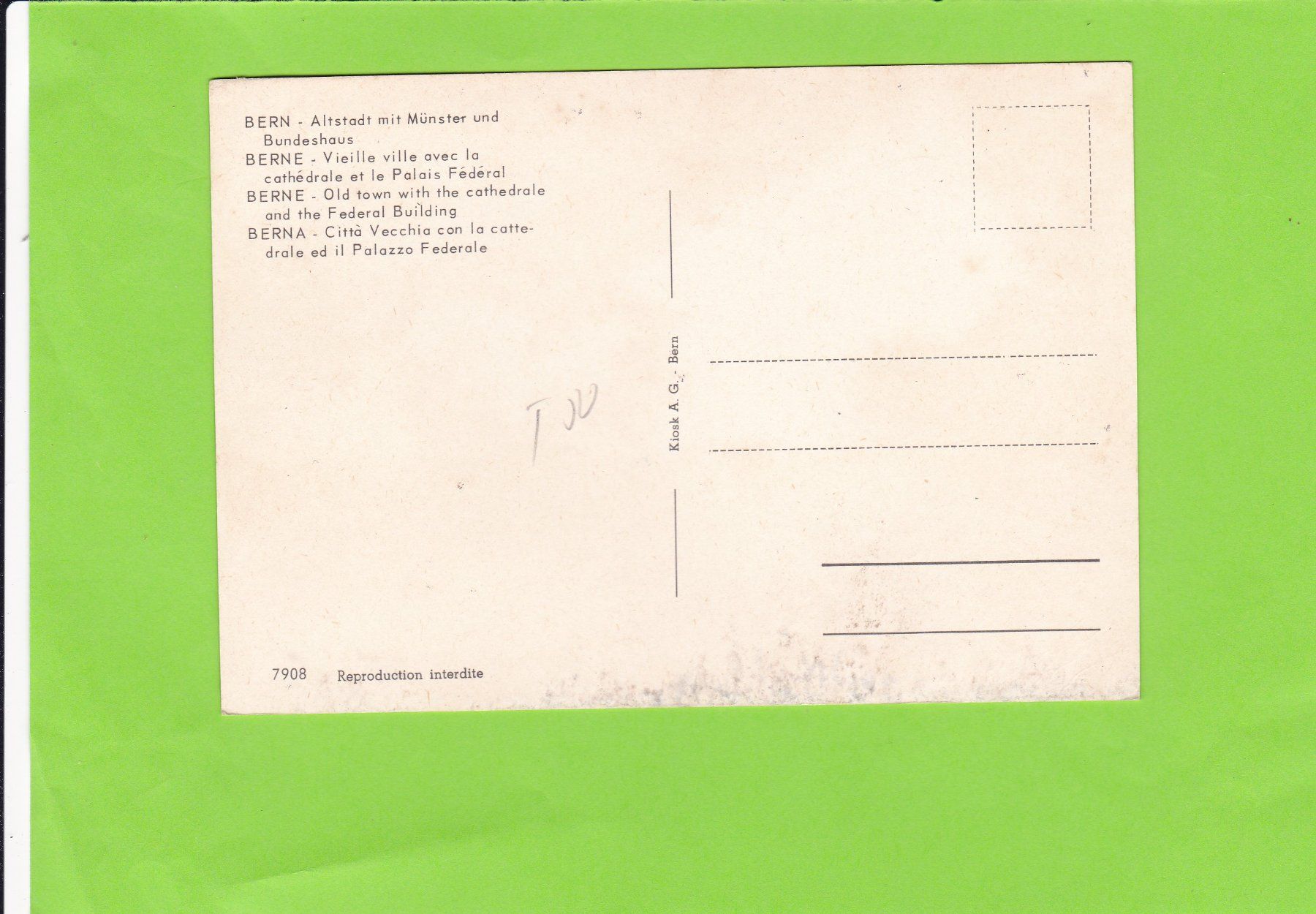 Cartoline postali: Bern-Altstadt mit Münster – Usato da St. Peterzell venduto da neckertal 1