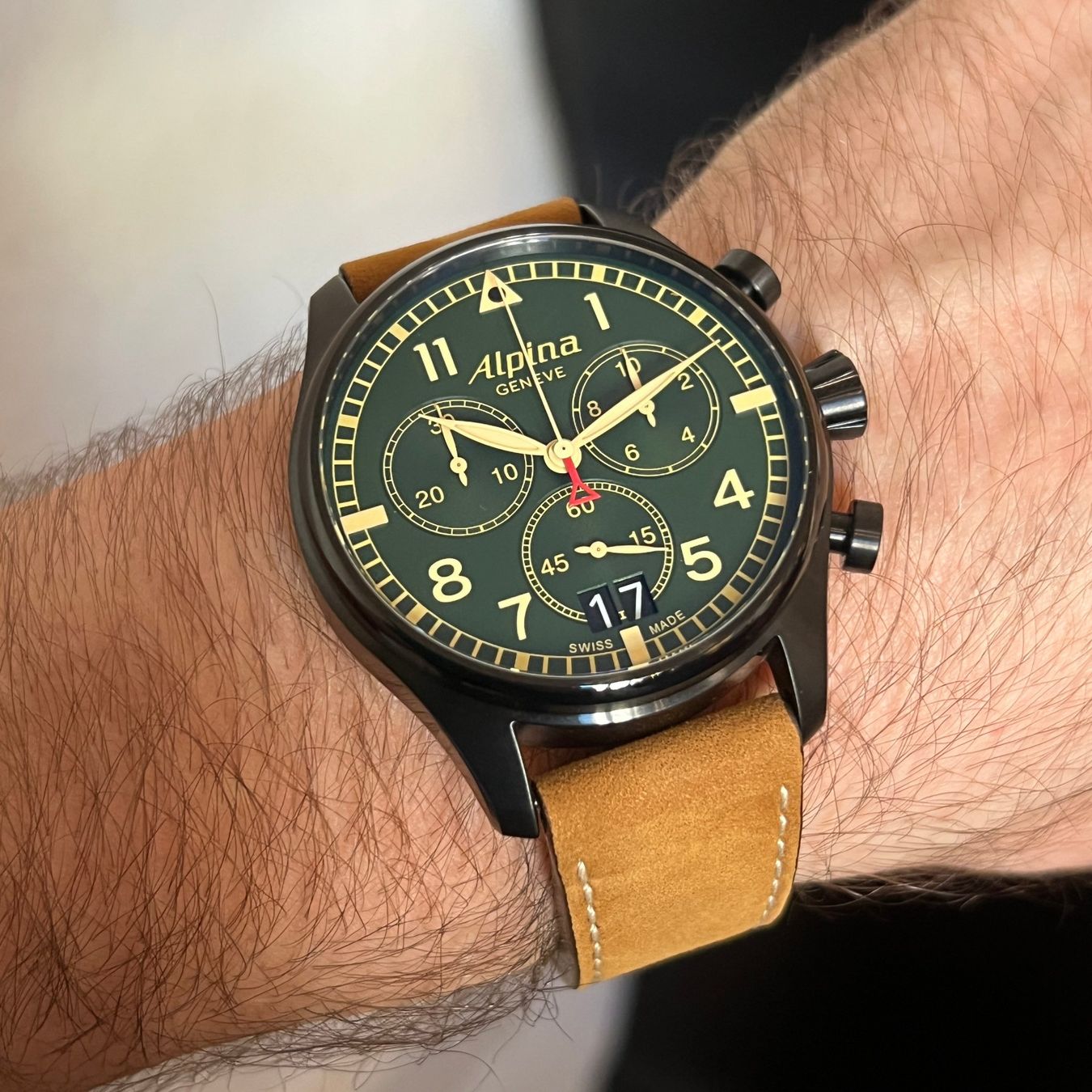 Alpina Orologi: Alpina Startimer Pilot Chrono Big Date Full Set AL-372GR4FBS – Usato da Carouge GE venduto da Watchaser 3