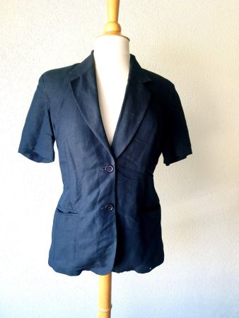 JACKE BLUSE BENETTON MADE IN ITALY 36 S LEINEN LINO BLAZER