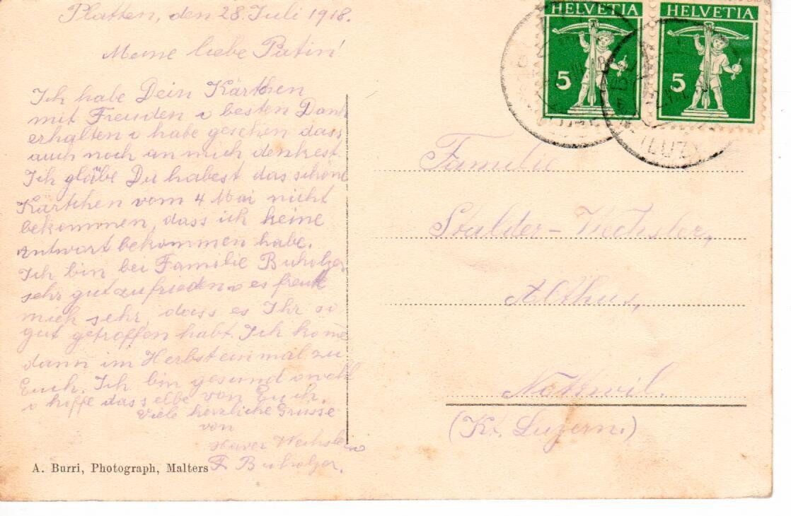 Cartes postales: Malters 1918 – D'occasion à Wolhusen par Curver9 1