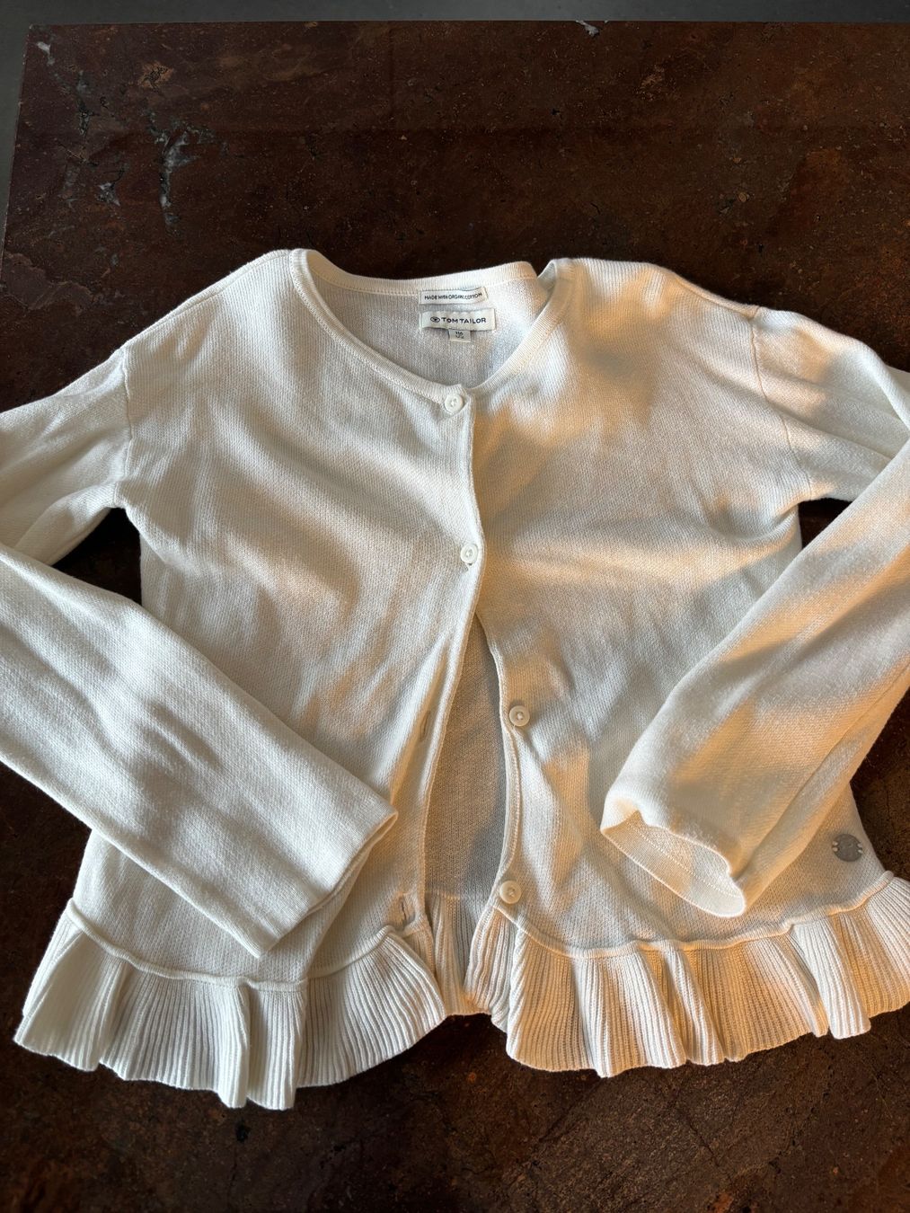 Tom Tailor Giacche & Cappotti: TOM TAILOR Cardigan Mädchen Gr. 116 Bio Baumwolle weiss – Usato da Zürich venduto da engebrunau