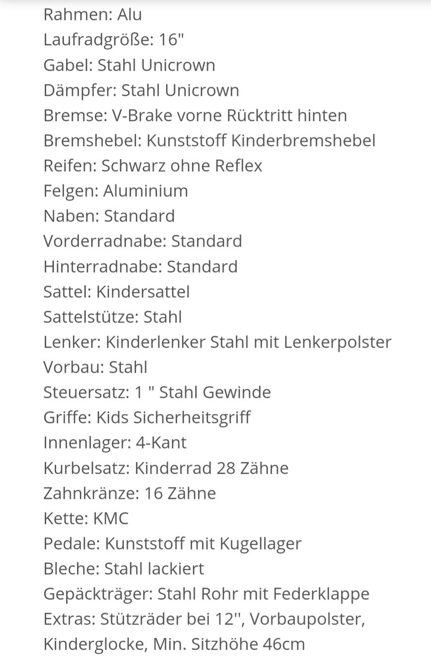 Biciclette: Kindervelo 16 Zoll – Usato da Birmensdorf ZH venduto da nad_5hfd 3