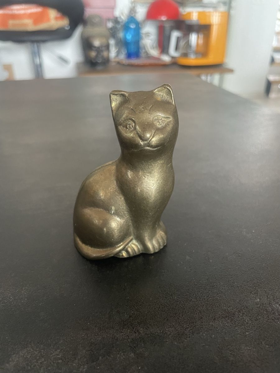 Statuette: Ancienne Figurine Chat en Laiton – Usato da Vallamand venduto da Bricbracbroc82