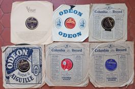 Lot 6 antike Schellackplatten 78rpm Columbia Odeon Beka