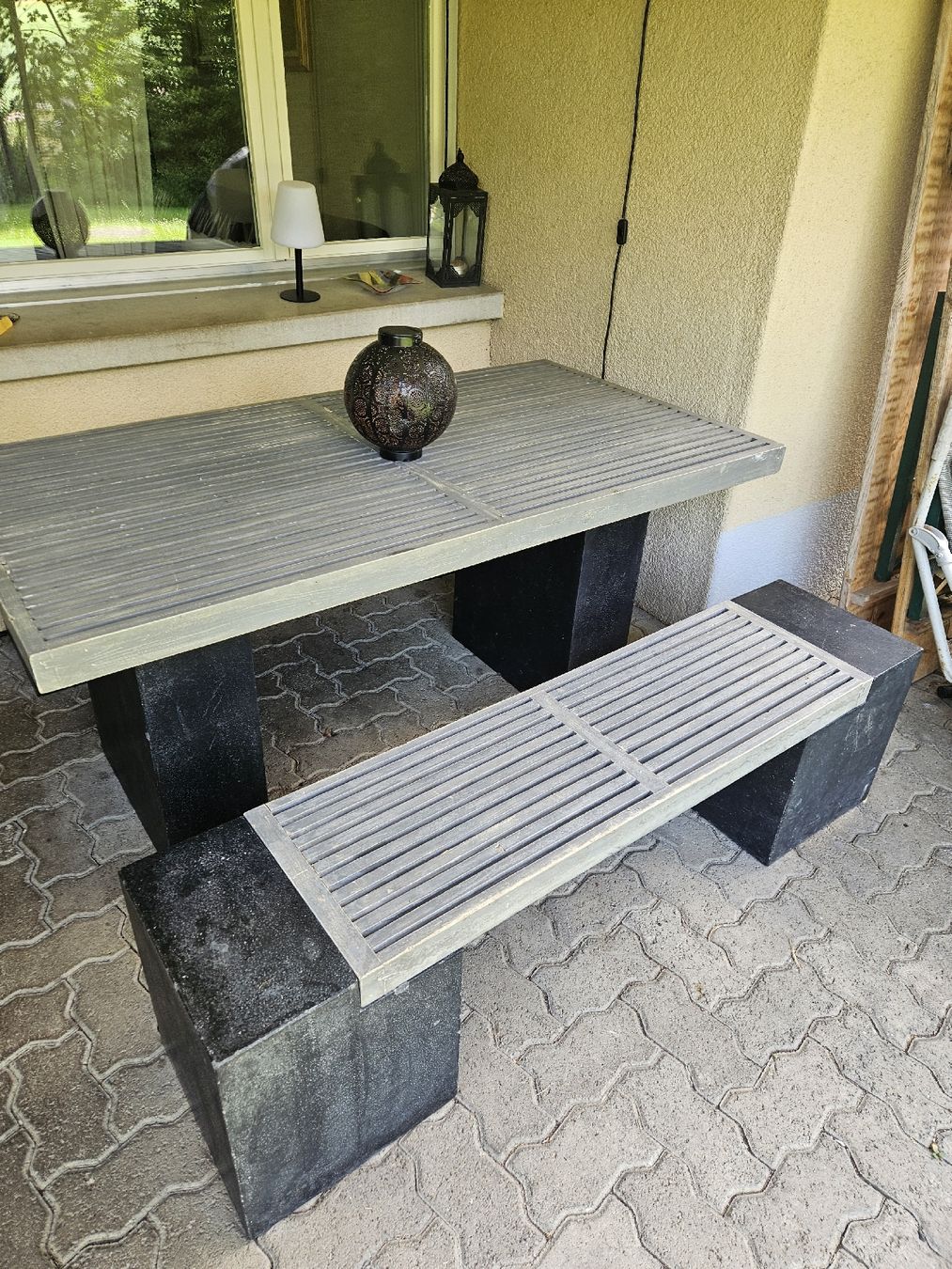Tavoli: Gartentisch + 2 Bänke Holz/Stein – Usato da Nürensdorf venduto da Giugia01 2