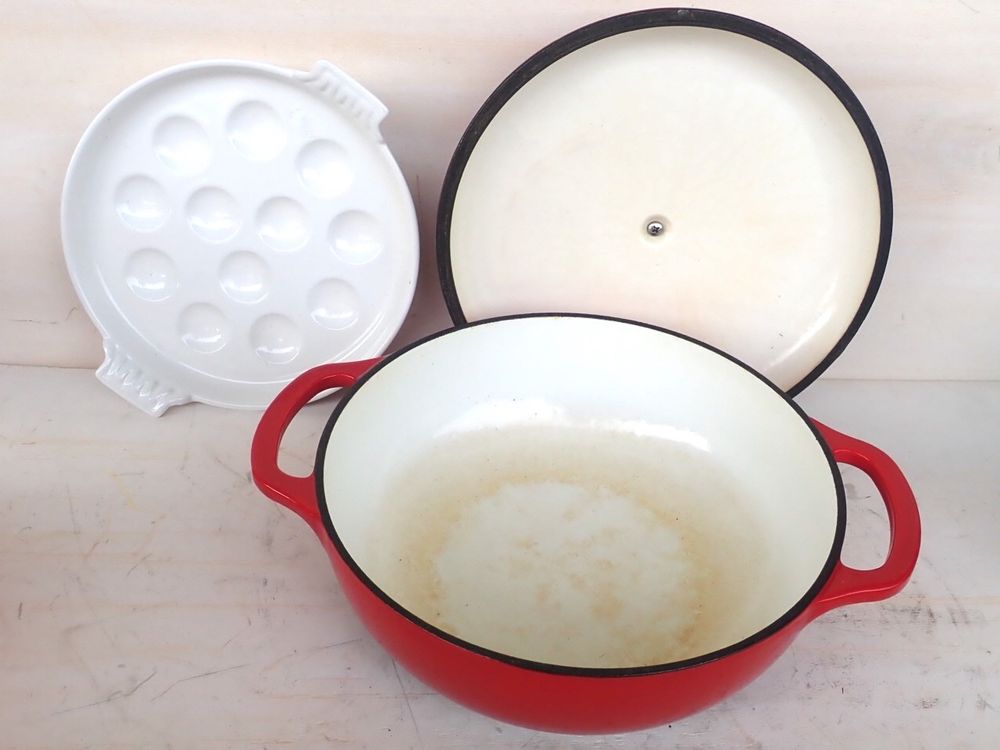 Gusseisen Pfanne Topf Pyrex Le Creuset Escargots Vintage | Kaufen auf ...