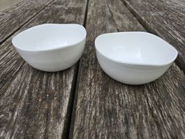 Keramik: filigrane Schale weiss/weiss-ANGEBOT
