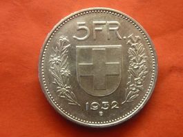 5 Fr. 1932 Vorz.  -  Unz.   +   Ungereinigt