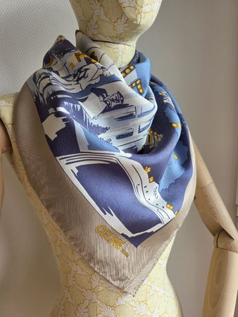 Exklusives Vintage Céline Paris Seidentuch 86cm