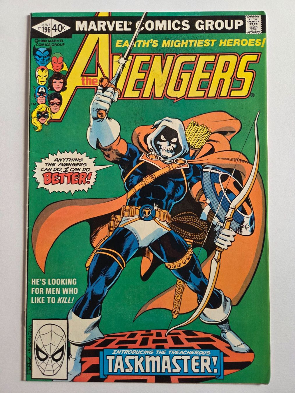 Fumetti: AVENGERS #196 (Marvel, 1980) 1ST Taskmaster! KEY – Usato da Zürich venduto da Comixbazaar