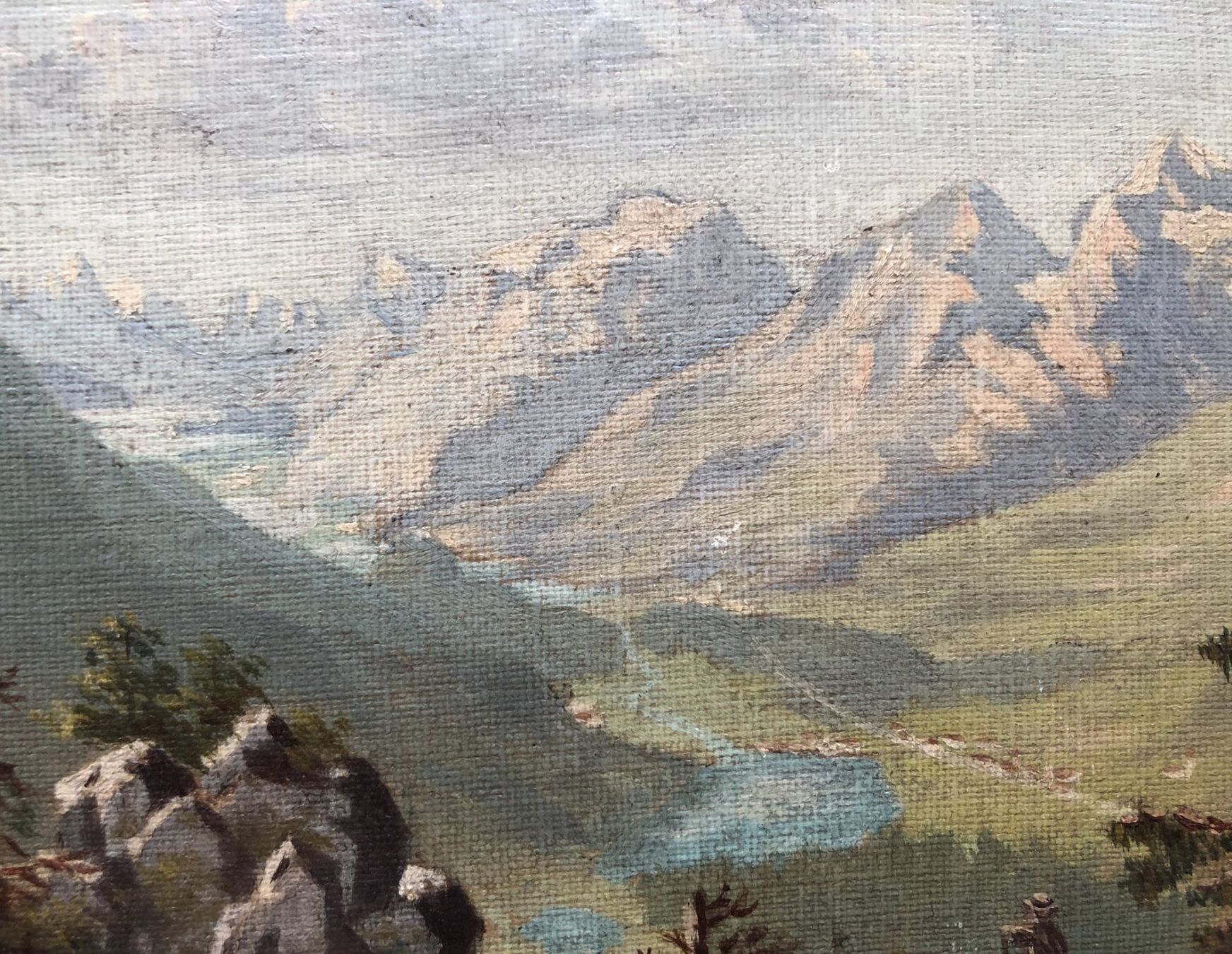 Tableaux: Antikes Ölgemälde - Engadin Schweiz - Um 1900 – D'occasion à Schaffhausen par durruti 4