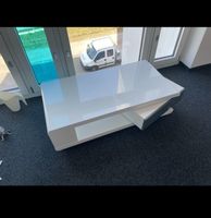 Couchtisch mit Drehbarer Schublade in Weiss/Grau