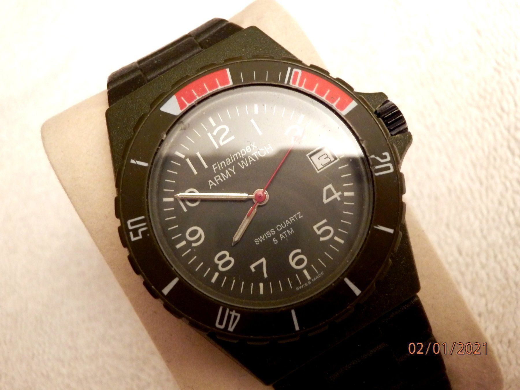 Orologi: Swiss Army Watch, Quartz, Datum, 5 ATM – Usato da Ueberstorf venduto da dinbau 1