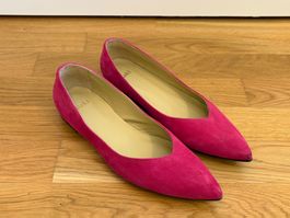 Maison Miaki - Pinke Ballerinas in Rauleder/Suede, Grösse 40