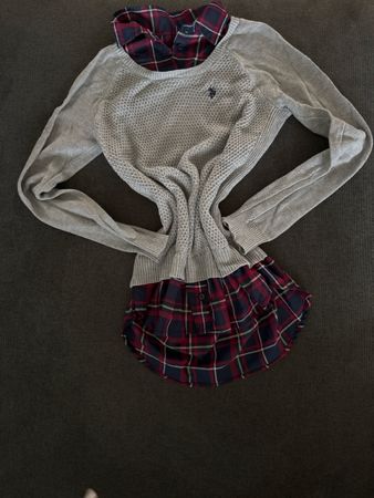 US Polo Assn. Pulli XS Grau/Rot Kariert, Top Zustand!