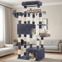 Kratzbaum 174cm Große Katzen Hängematte 2 Höhlen