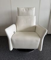 Intertime Relaxsessel mit Hocker, Leder weiss, Top Zustand!
