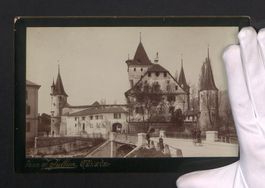 Fotografie Nidau, Blick zum Schloss, Cha