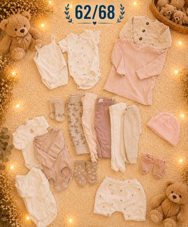 Süsses Babykleider-Set, Grösse 62/68 rosa
