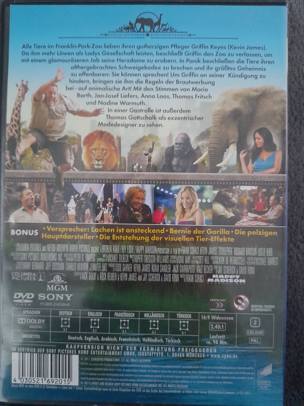 Tutti i DVDs: DVD Der Zoowärter mit Kevin James – Usato da Eiken venduto da Lashar 1