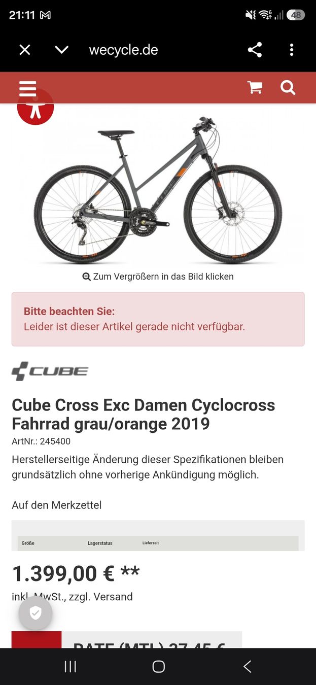 Cube Velos: Cube Cross Bike  – Gebraucht aus Männedorf von SimoneG2 4
