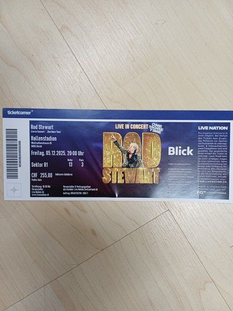 Ticket Rod Stewart Zürich Hallenstadion / 05.12.2025 (Neu und ...