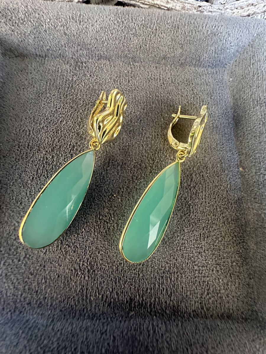 Orecchini pendenti & Orecchini a lobo: Aqua Chalcedon Ohrringe  – Nuovo e nell'imballaggio originale da Kriens venduto da Hortensie6 3
