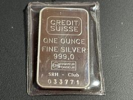 10. 1 Silberbarren 1 Unze also 31.1 Gramm Feinsilber, CREDIT