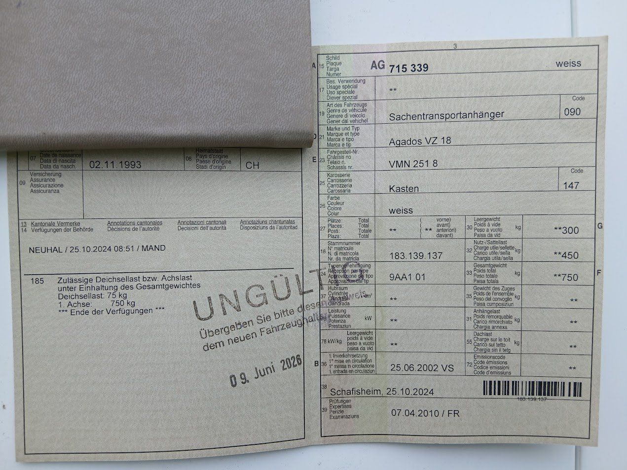 Agados Rimorchi: Adagos VZ 18 – Usato da Brunegg venduto da As15 4