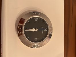 Cartier Kompass silber schwarzes Zifferblatt guter Zustand