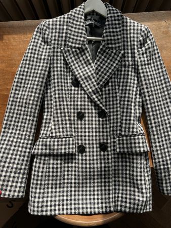 ZARA Blazer kariert schwarz / weiss kariert in Grösse XS