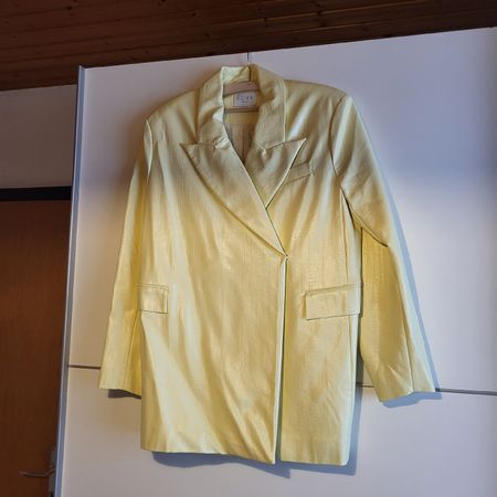 Ungetragener Norr-Kunstleder-Blazer/Jacke (S) pastellgelb