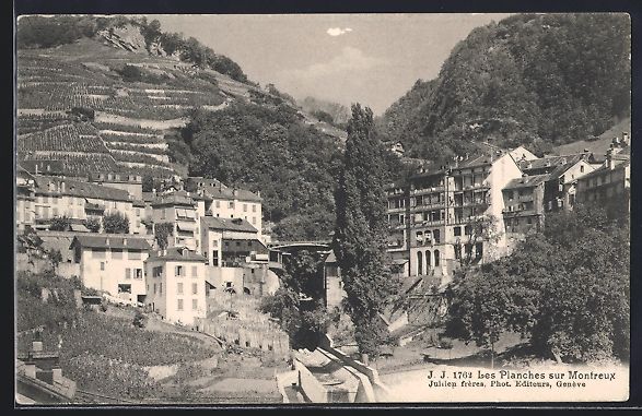 Ansichtskarten: AK Montreux, Les Planches, 1909 – Gebraucht aus Berlin von bartko-reher