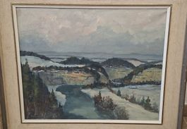 Max Clément (1912-1995) – Paysage d'hiver de la Sarine (Saan