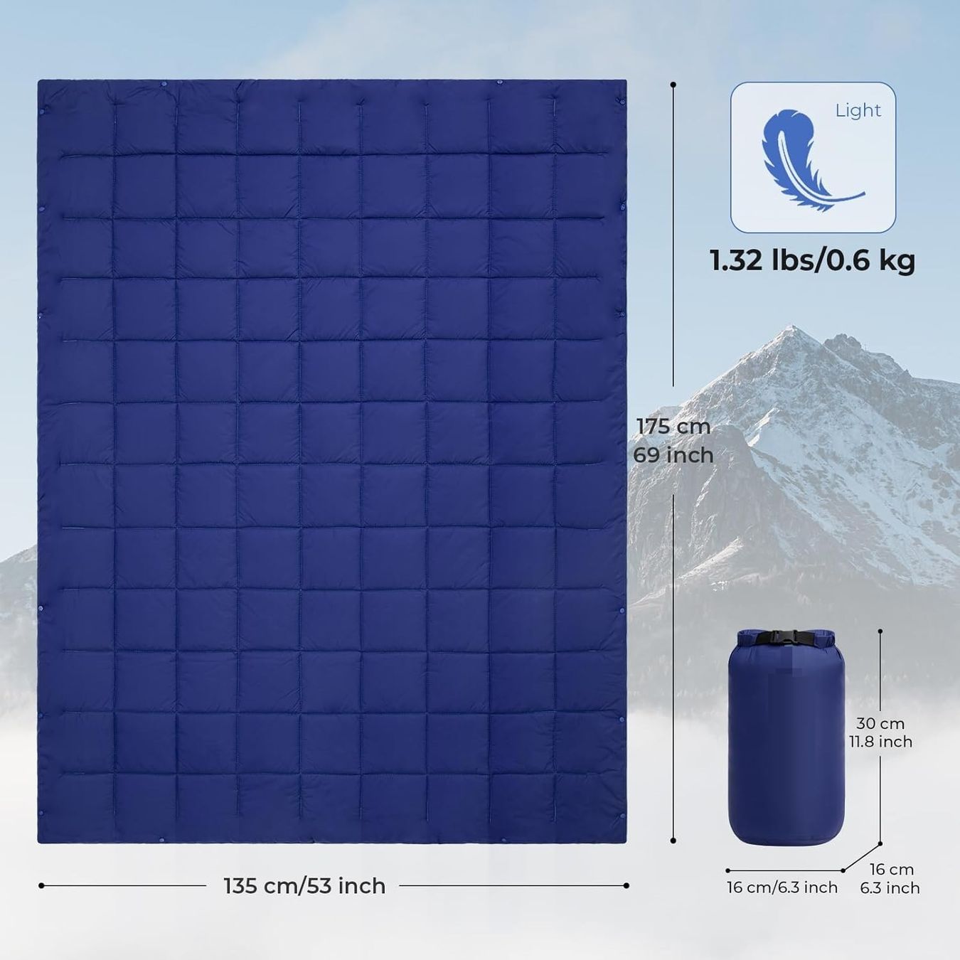 Coperte: Ultraleichte Reisedecke, Campingdecke, kompaktes Packmass – Nuovo e nell'imballaggio originale da Zürich venduto da MueDes 1