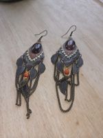 Boucles d'oreilles fantaisie bohèmes automnales, bronze.