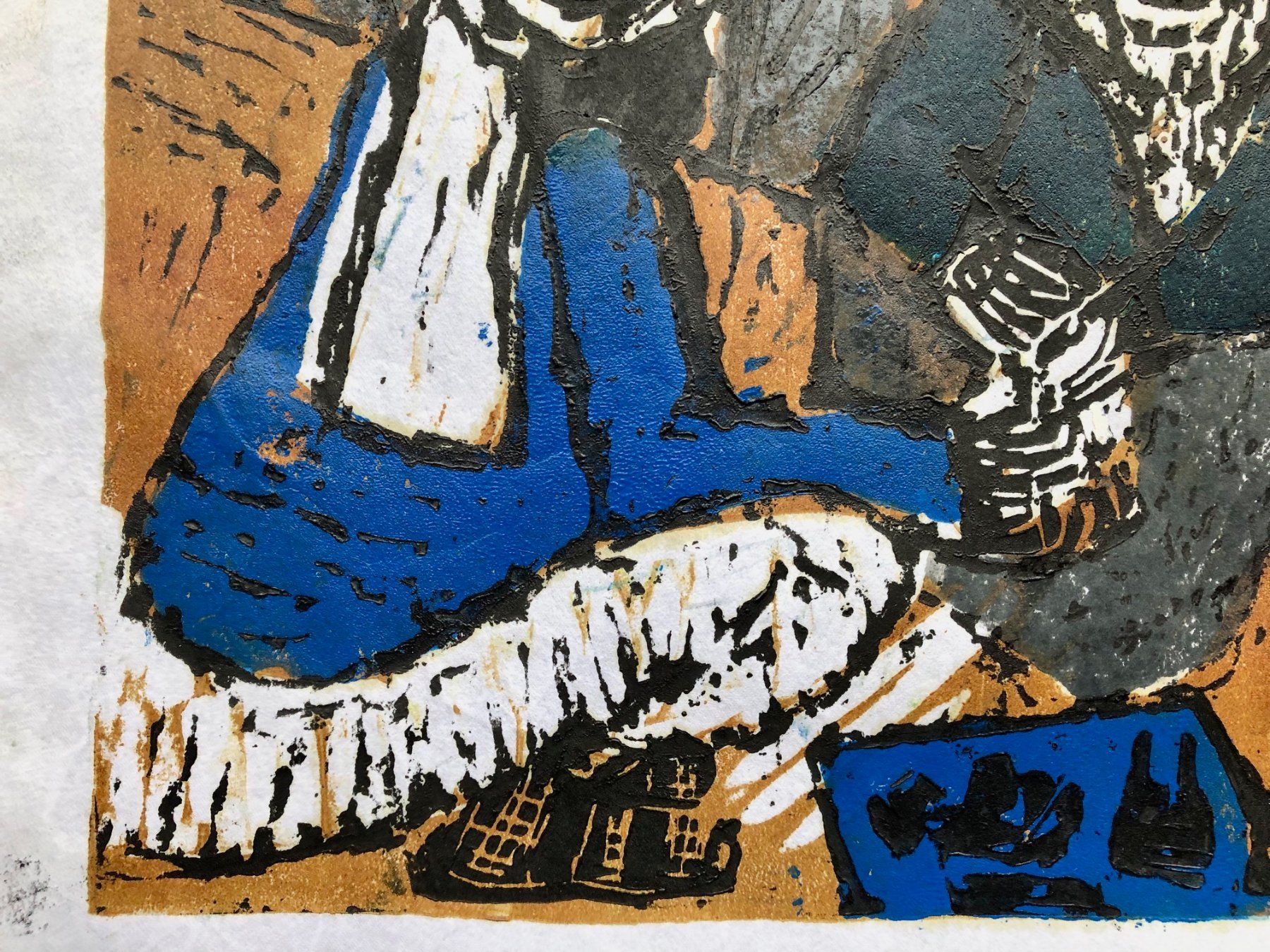 Xilografie: Farbiger Holzschnitt von Duri Galler 2014 – Usato da Winterthur venduto da Barunggeli 7