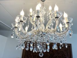 Kronleuchter Kristall Glas mit 12 Lampen gebraucht