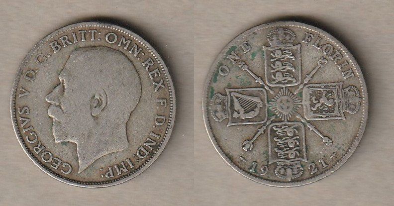 Tutti le monete: Grossbritannien, Florin 1921, Silber – Usato da Allschwil venduto da Coinfreak