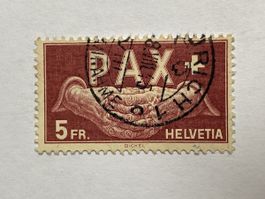 Pax 1945, 5 Fr. gest. Gest. Zürich, 30y