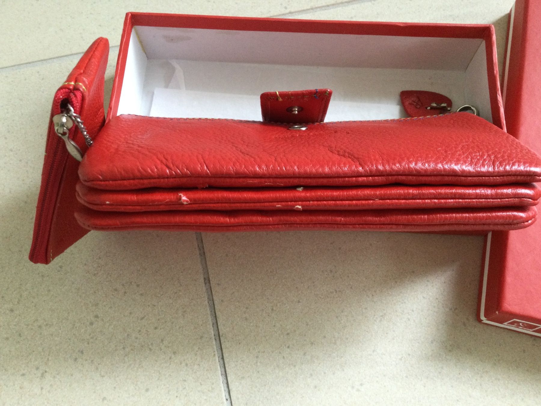 Portemonnaie: Anna & Robert Kunstleder  Portemonnaie Set, Rot ! – Neu und originalverpackt aus Baar von negombo 4