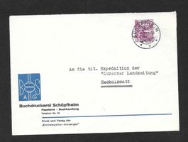 Schüpfheim illustrierter Brief Buchdruckerei 2.3.1937