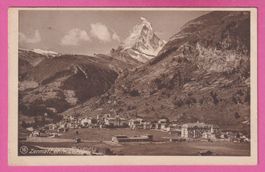 Zermatt gel 1919 et le Cervin / mit Matterhorn