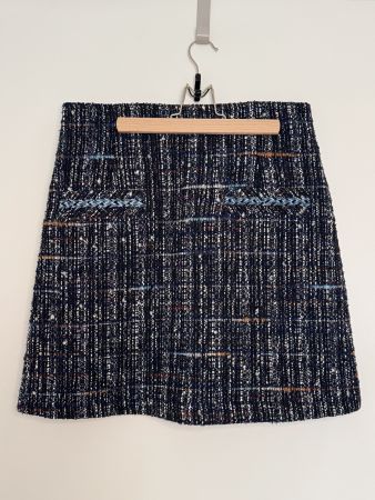 Sandro Jupe Tweed blau Gr. 38/40 neuwertig