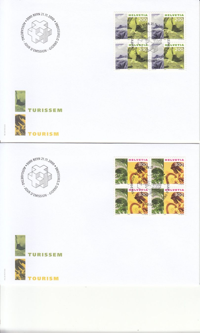 Alle Briefmarken: SBK 1003 - 1004 im 4er-Block FDC – Gebraucht aus Bürglen TG von StampGraf