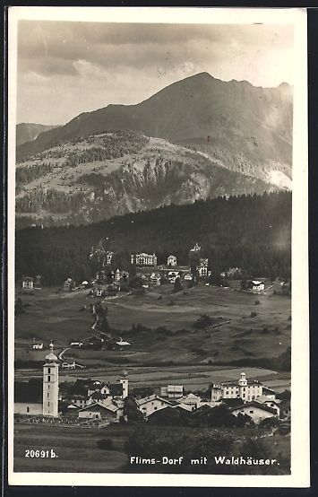Cartoline postali: Flims-Dorf, Ortsansicht mit Waldhäuser – Usato da Berlin venduto da bartko-reher