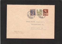 Beleg: Bern - Zürich ,mit SBK Nr. 127 , 157 , 201, 8.lV.1937