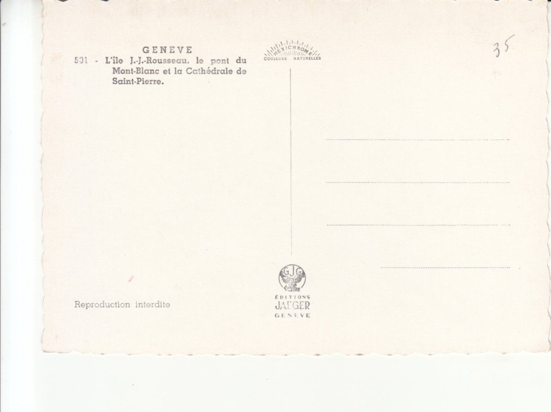 Cartoline postali: Genève ca. 1960 – Usato da Bürglen TG venduto da StampGraf 1
