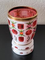 Antikes Böhmisches Becherglas, Handbemalt, Goldrand, 1960/70