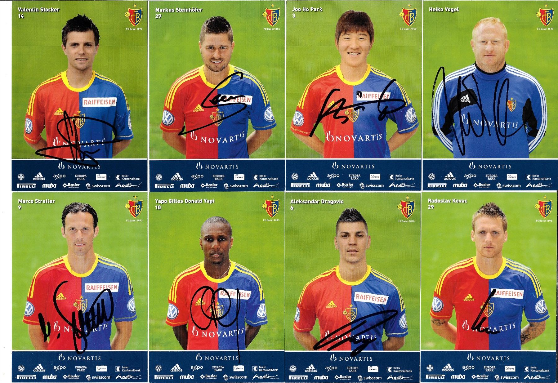 Autografi: Autogrammkarten FC Basel Saison 2012/2013 – Usato da Ziefen venduto da Dancer99 1